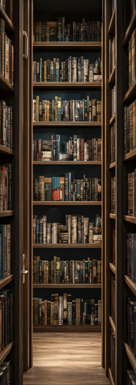 Vintage poster hallway through a library art - TenStickers