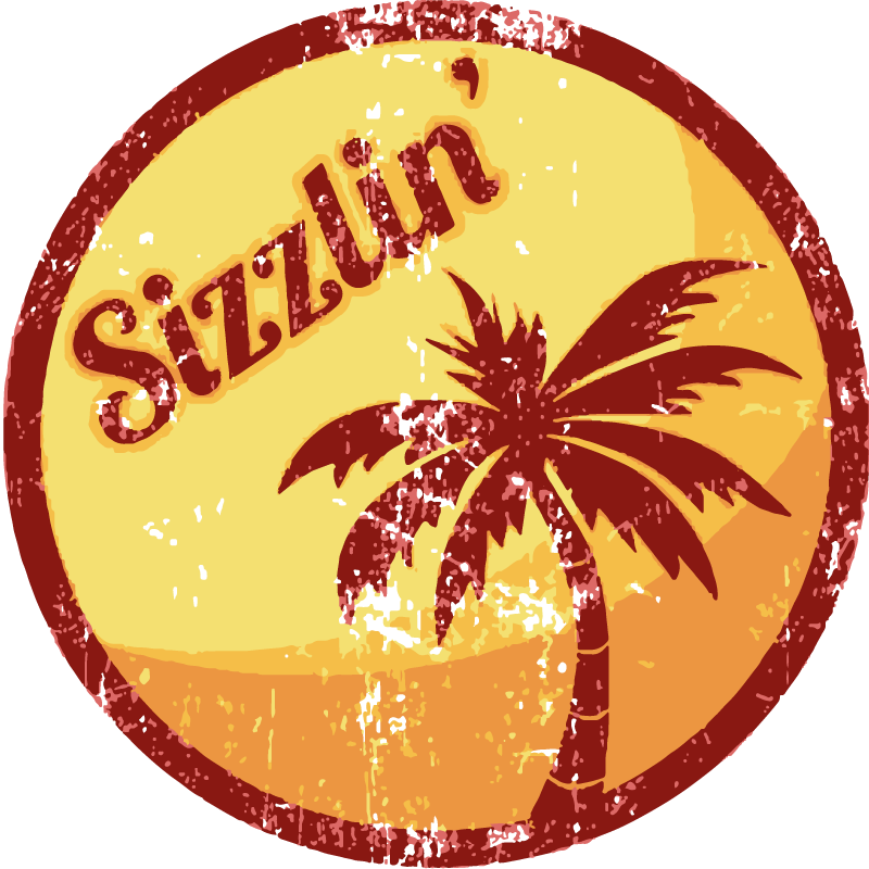 Vintage poster sizzlin' 70's vintage sticker - TenStickers