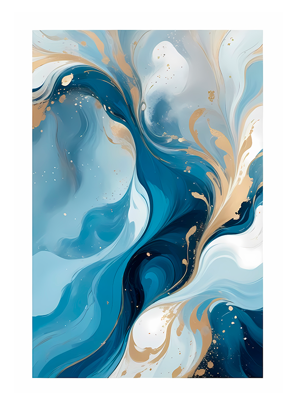 Abstract poster blue lagoon art print - TenStickers