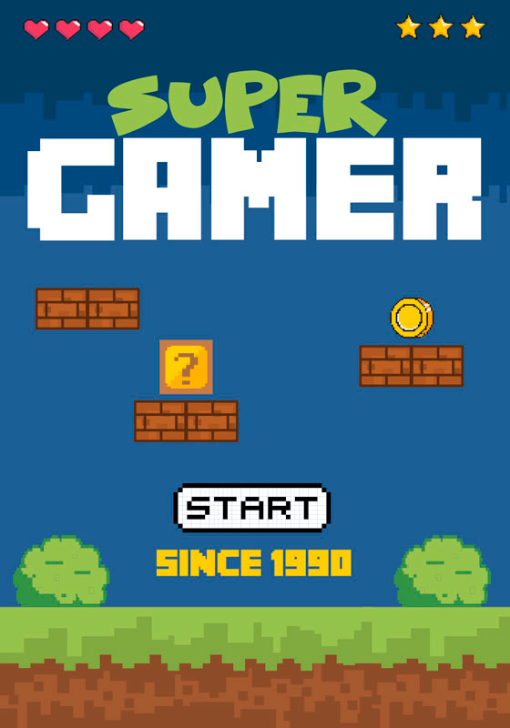 Video game poster in super gamer retro style - TenStickers