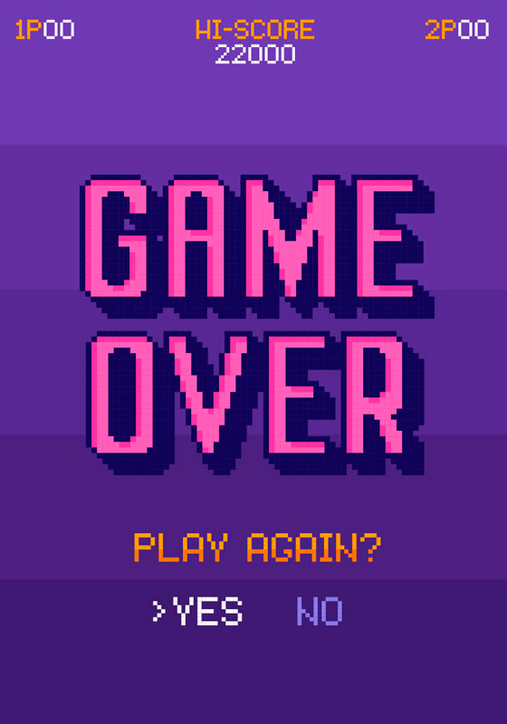 Game over video game poster - TenStickers
