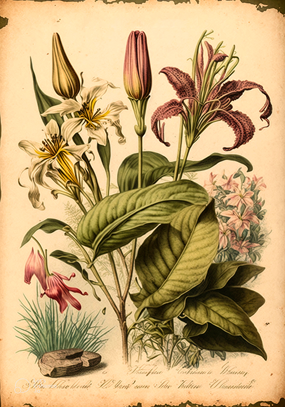 Plant poster vintage botanical illustration - TenStickers