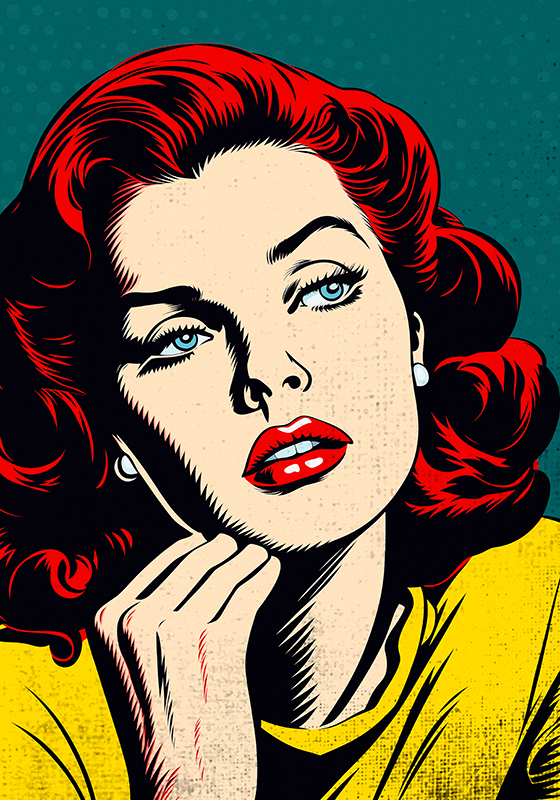 Art poster of a timeless beautiful woman - TenStickers