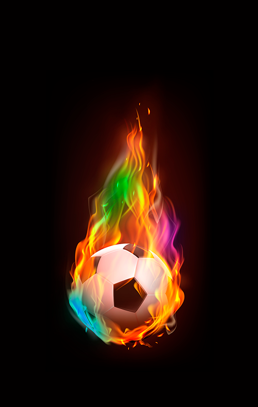 Football poster multicolor fireball design - TenStickers