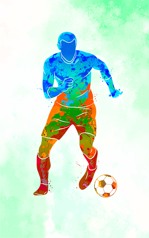 Football poster watercolor player - TenStickers