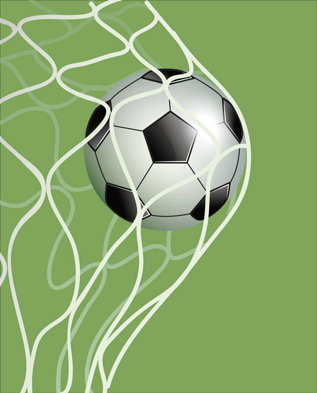 Football poster of a ball in the goal - TenStickers