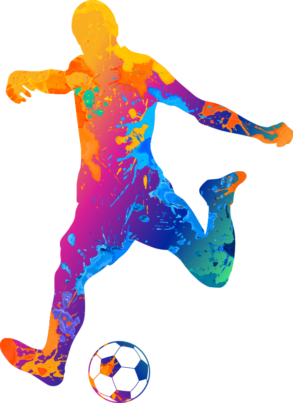 Football poster with splashed paint soccer art - TenStickers