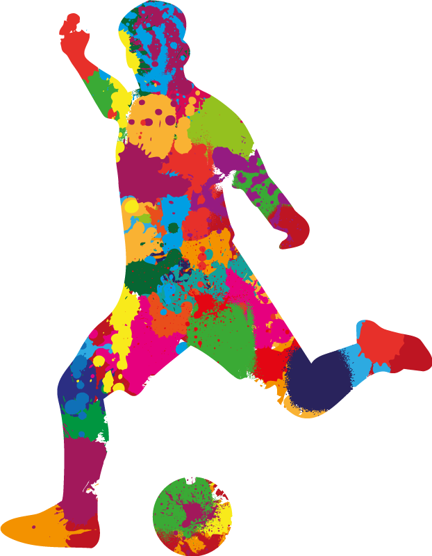Football poster football player splash of colors - TenStickers