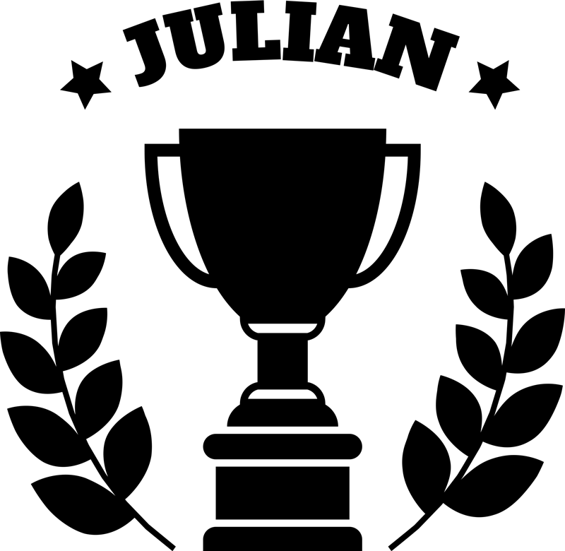 Football poster with name trophy - TenStickers