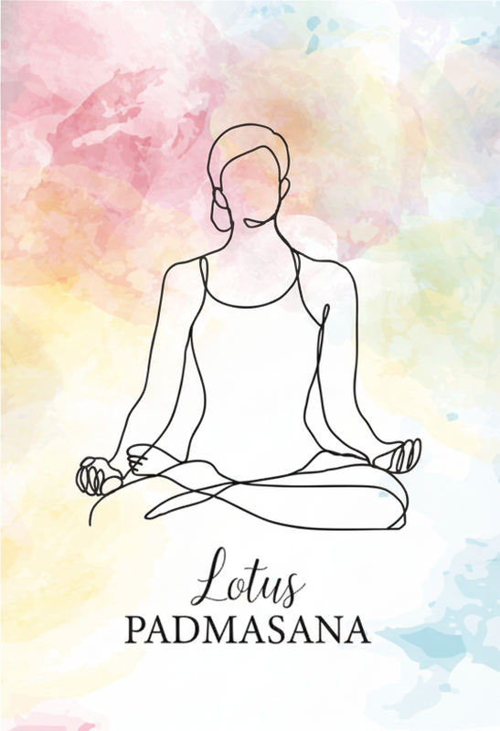 Zen poster meditation pose line art - TenStickers