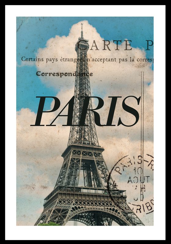 Paris Postcard wall poster - TenStickers