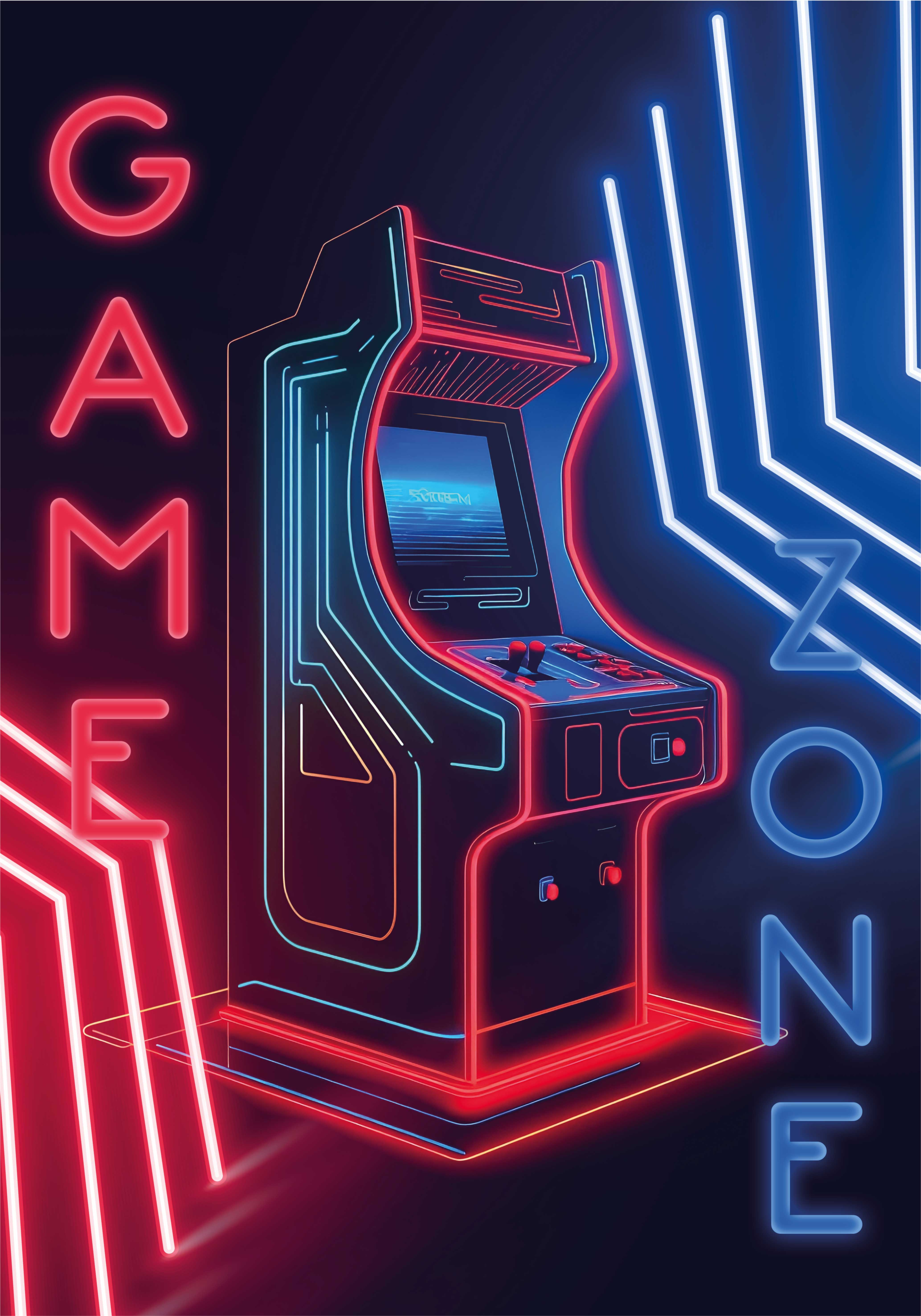 neon game zone poster for teenager - TenStickers