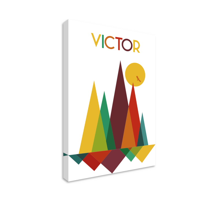 Victor Abstract Landscape geometric canvas - TenStickers