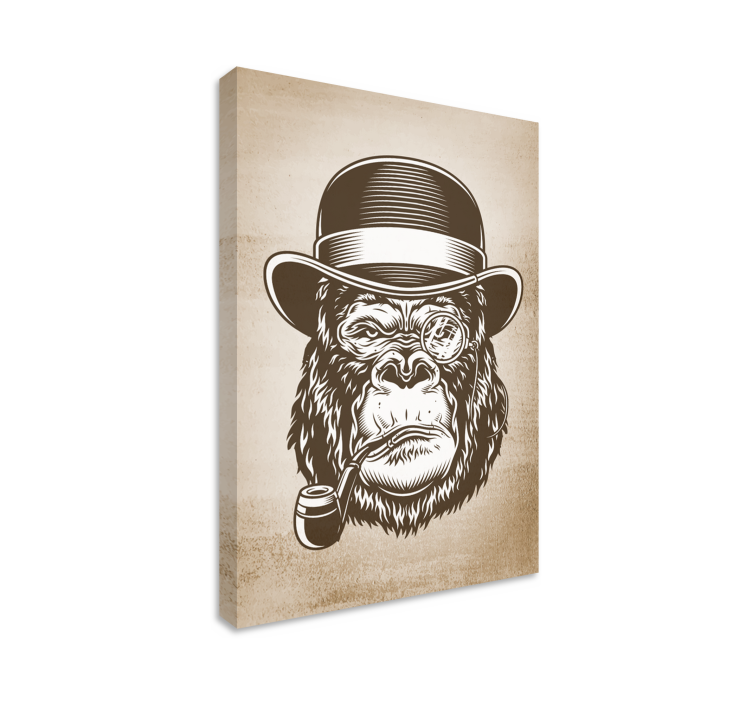 Monkey smoking modern canvas wall art - TenStickers