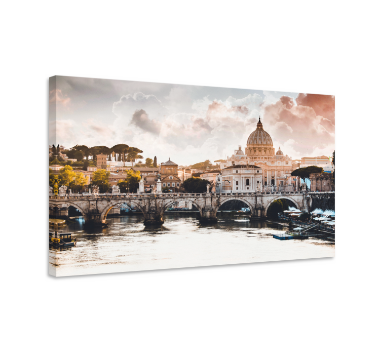 Historic Riverfront cityscape wall art - TenStickers