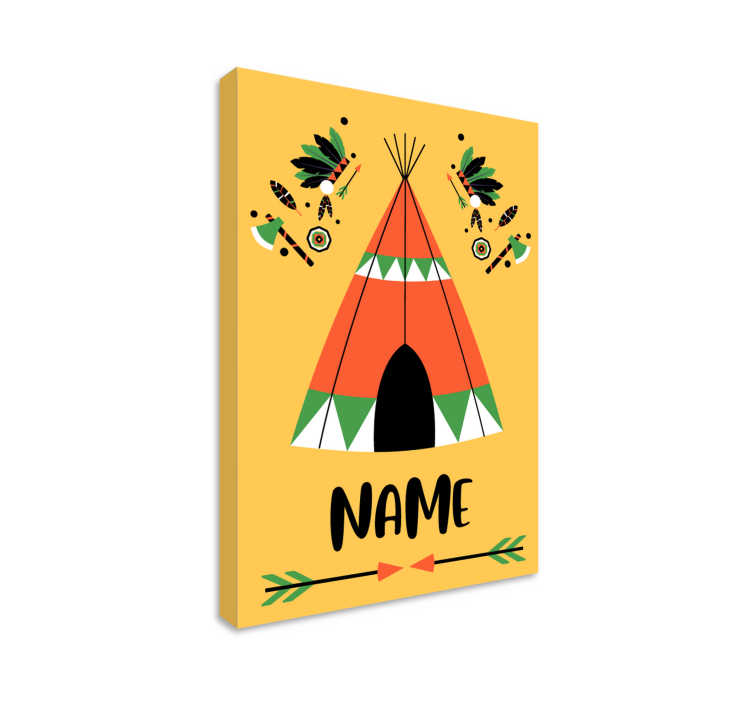Personalised Teepee childrens wall art canvas - TenStickers