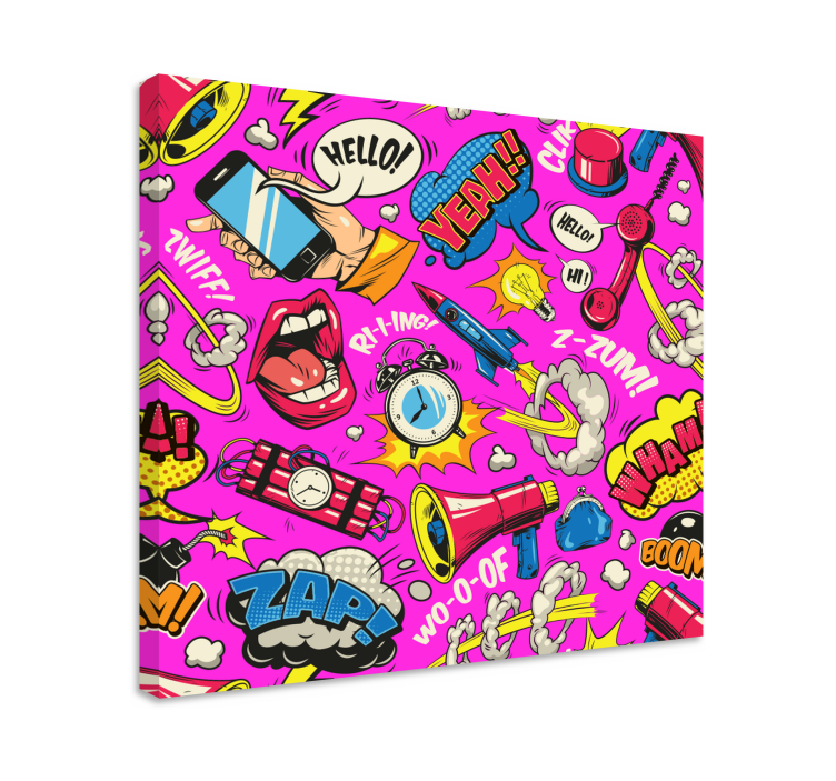 Comic Explosions floral canvas wall art - TenStickers