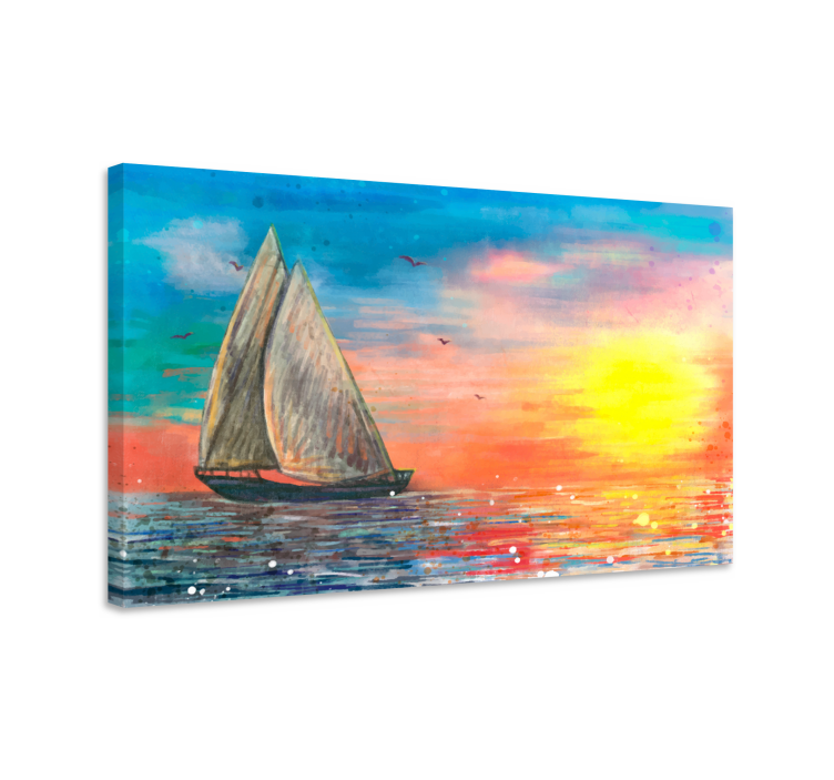 puesta de sol  Nautical canvas print - TenStickers