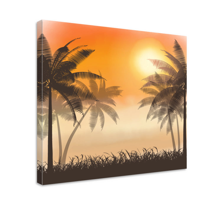 Sunset landscape canvas wall art - TenStickers