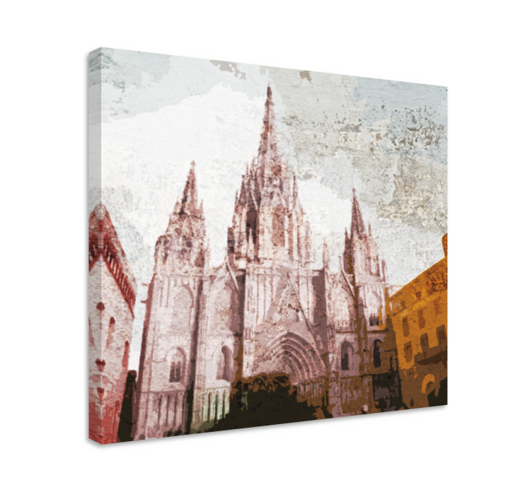 Cityscape wall art featuring stunning cathedral design - TenStickers