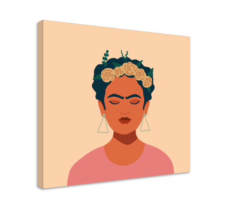 People canvas frida inspired portrait art print - TenStickers