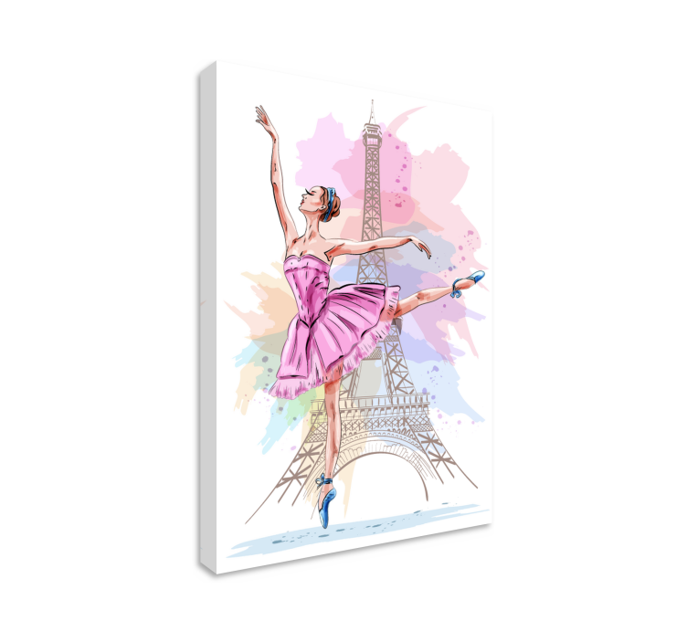 Ballerina in Paris Canvas - TenStickers