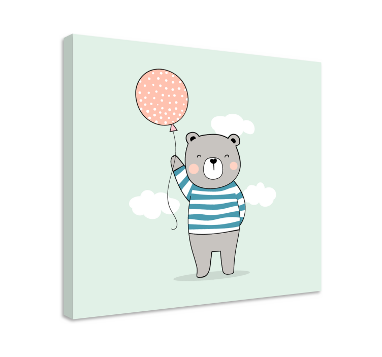 bebe oso peluche nursery canvas - TenStickers