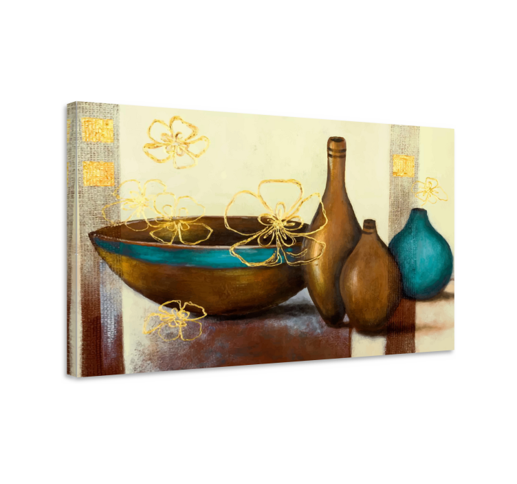 Brown and Turquoise Baroque canvas - TenStickers