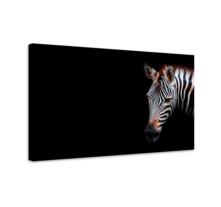 Animal canvas wall art zebra close-up - TenStickers