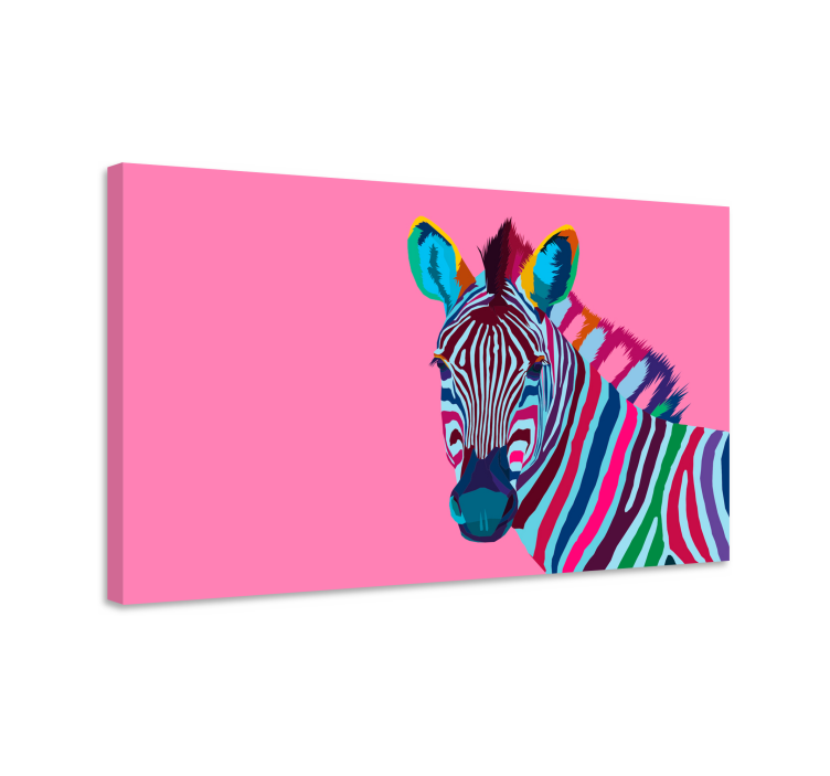 Rainbow Zebra Canvas Print - TenStickers