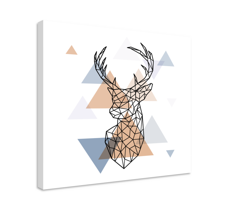 Origami deer animal canvas print - TenStickers