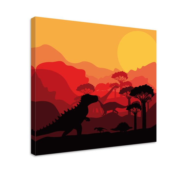 Dinosaurs Jurassic landscape canvas prints - TenStickers