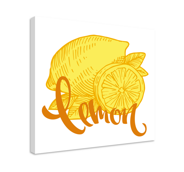Orange and lemon sketch fruit canvas - TenStickers