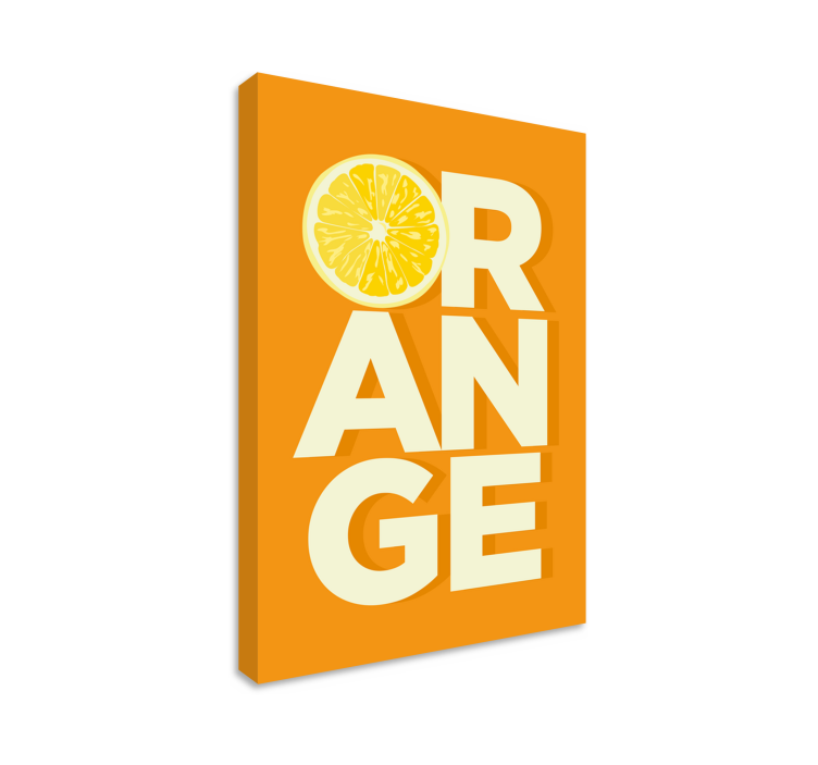 Sliced orange text fruit canvas - TenStickers