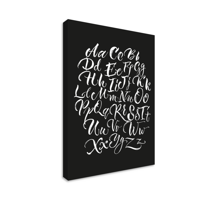 Abc canvas wall art elegant script showcase - TenStickers