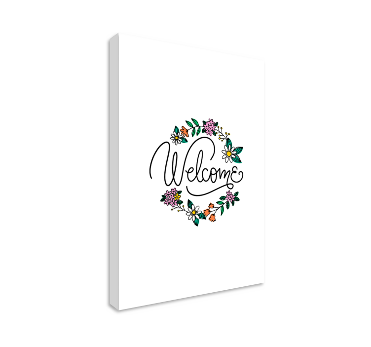 Welcome Flower Entrance hall canvas art - TenStickers