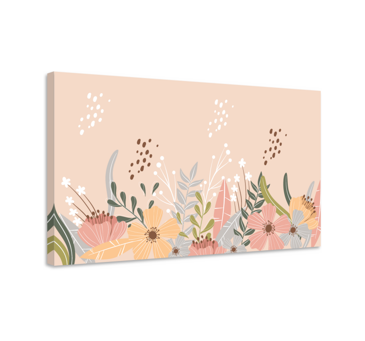 Pastel Floral Design Flowers  canvas - TenStickers