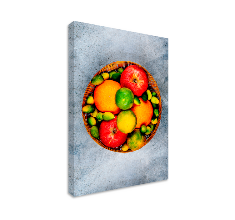 Fruit canvas wall art vibrant fruit basket - TenStickers