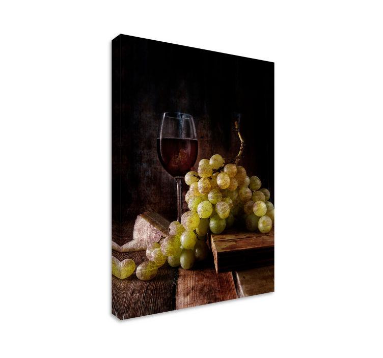 green grapes and red wine fruit canvas - TenStickers