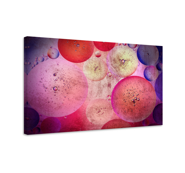 Pink circles with colours geometric canvas - TenStickers