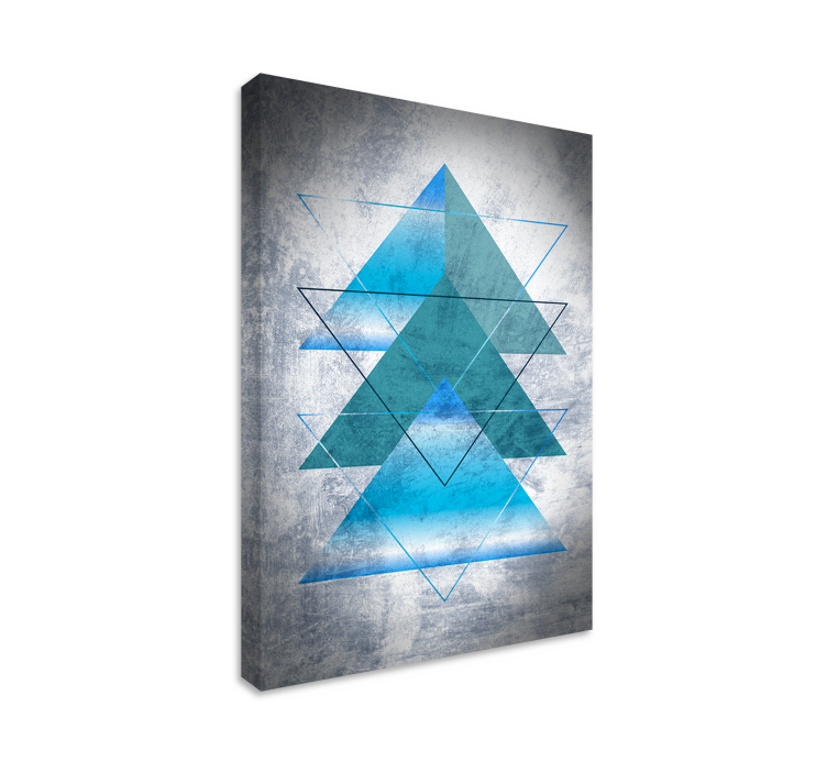 Modern juxtaposed triangles geometric canvas - TenStickers