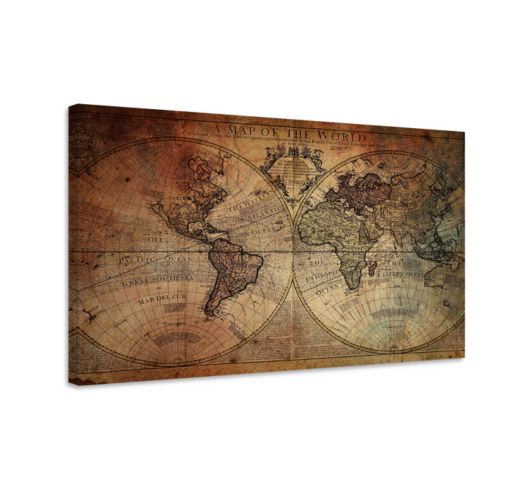 Ancient style world map canvas - TenStickers