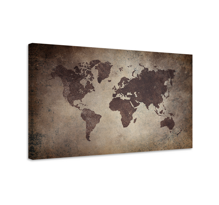 Mapamundi vintage world map canvas - TenStickers