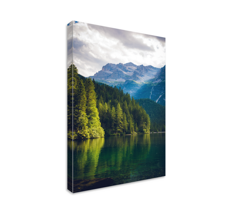 lake and nature forest landscape canvas - TenStickers
