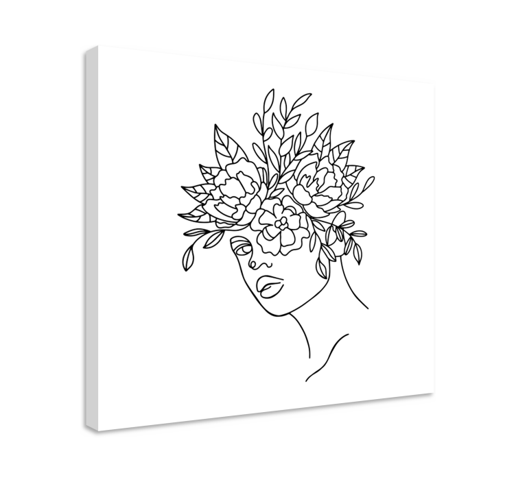 Women with flower face canvas art prints - TenStickers