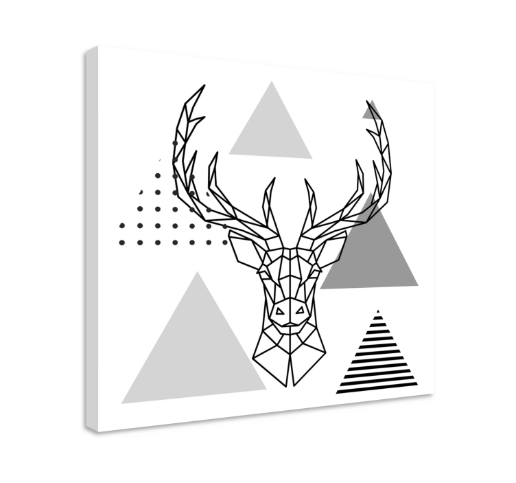 Black and white reindeer drawing canvas prints - TenStickers