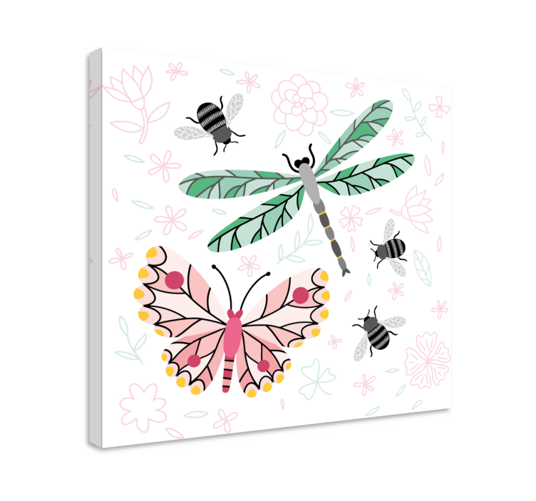 Butterfly canvas nature and blooms - TenStickers