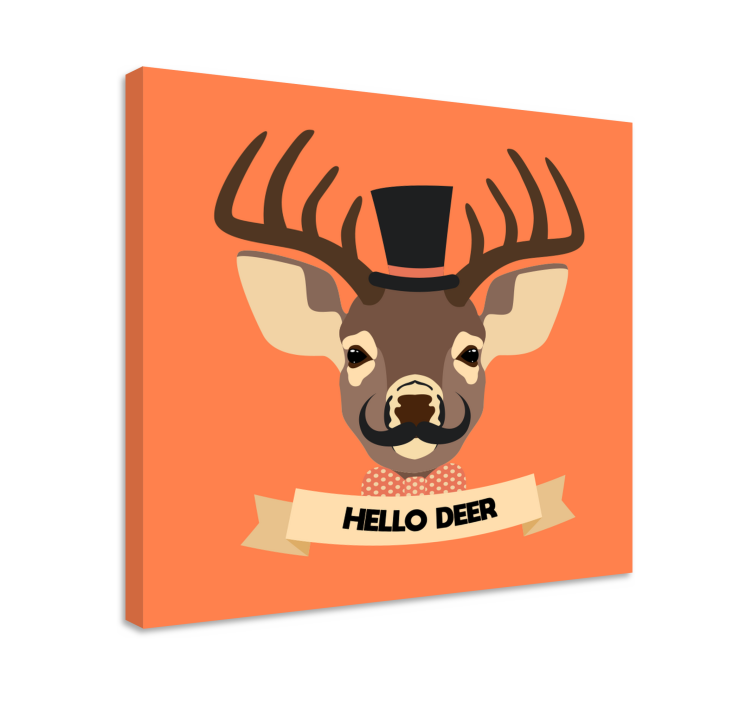 Hello Deer Stag canvas art - TenStickers