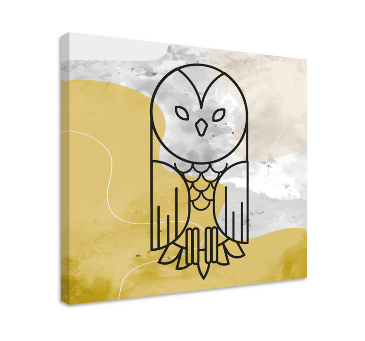 Geometric abstract owl bird canvas art - TenStickers
