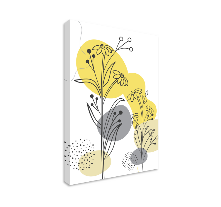 Flowers canvas ornate botanical design - TenStickers